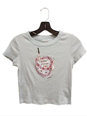 Olivia Rodrigo Spicy Pisces Light Blue Baby Tee Heart Cake Graphic Medium